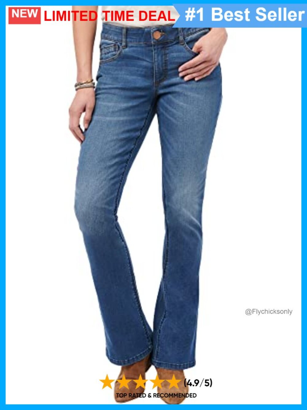 Democracy Ab"solution Itty Bitty Bootcut Plus Size Jeans Mid Rise - Picture 1 of 1